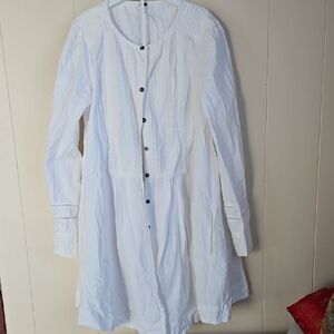 Free People Cream Button-Down Dress